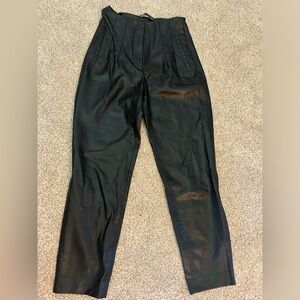 Zara black faux leather straight leg slacks size M. Perfect for all seasons!